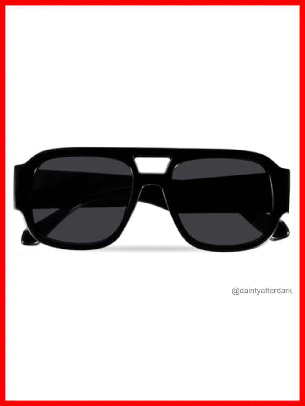 Oversized Square Aviator Sunglasses Retro 70s Chunky Frame UV Protection